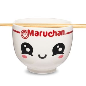 NEW Maruchan Ramen Noodle Round Ceramic Bowl with Chopsticks
